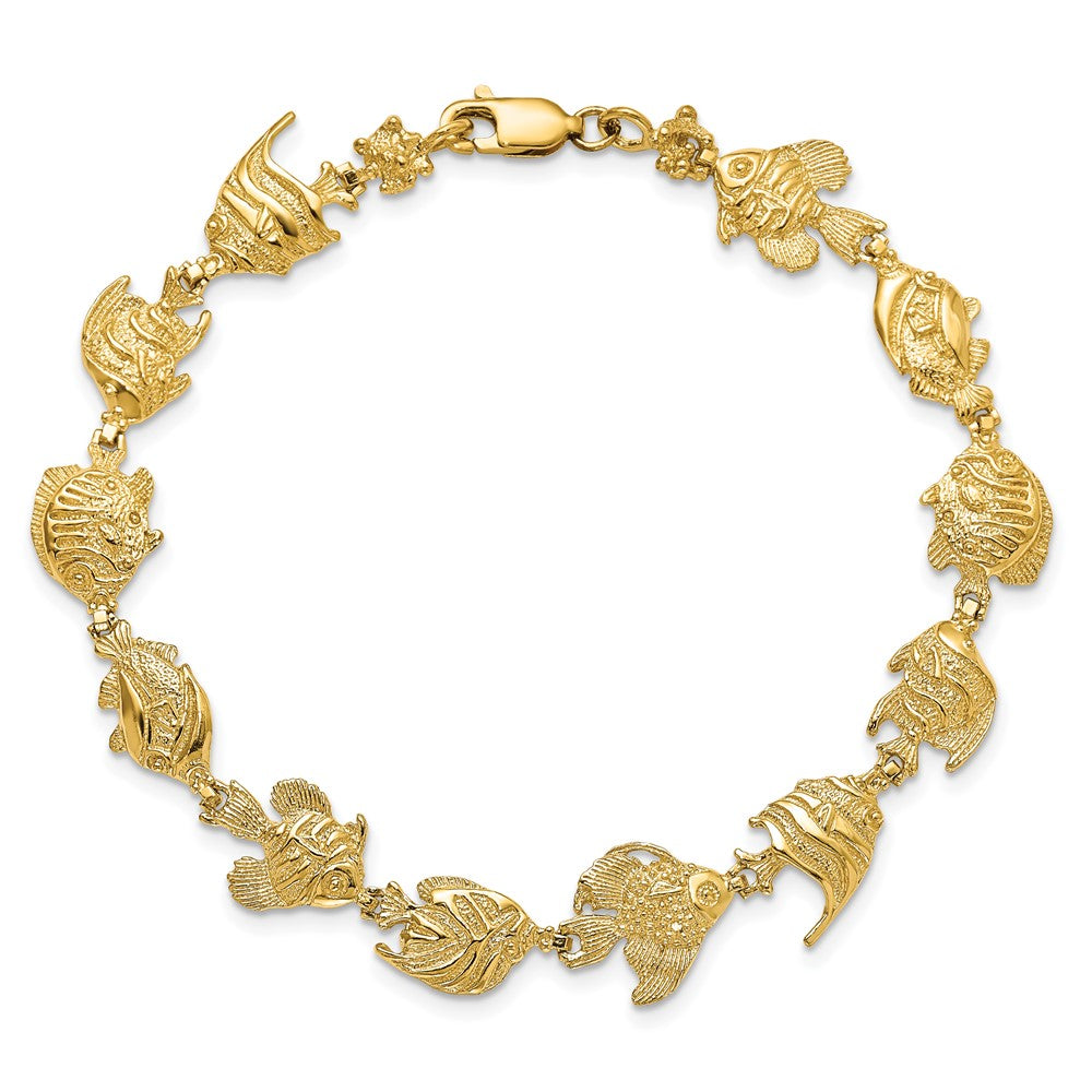 7.5 Zoll 14K Fisch Armband