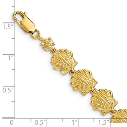 7.25 Zoll 14K Muschel Armband