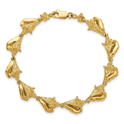 7.25 Zoll 14K 3-d Conch Muschel Glieder Armband