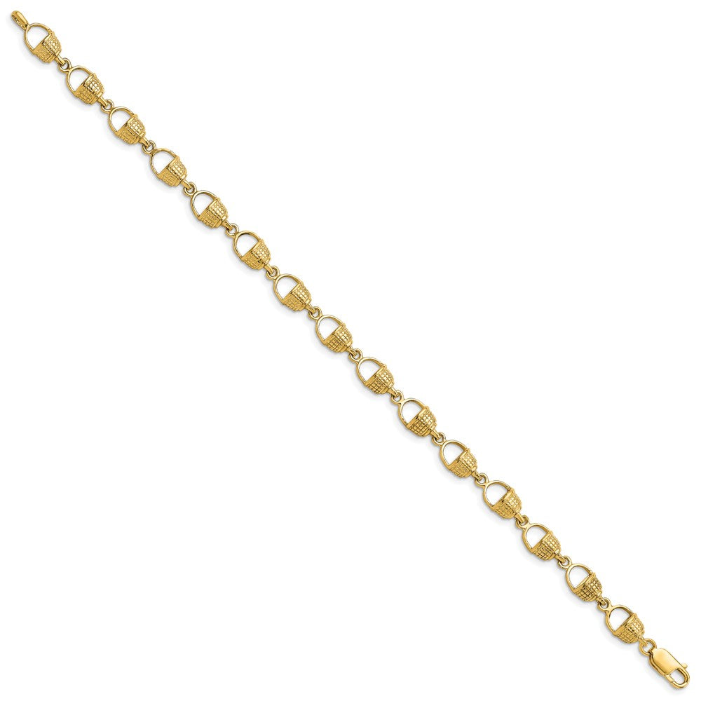 7.25 Zoll 14K Nantucket Korb Armband