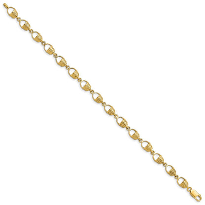 7.25 Zoll 14K Nantucket Korb Armband