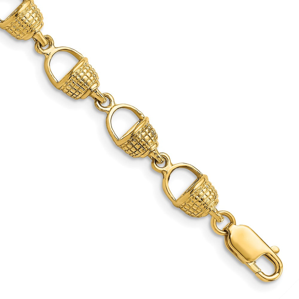 7.25 Zoll 14K Nantucket Korb Armband