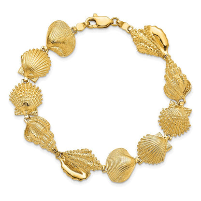 7.25 Zoll 14K Assorted Muschel Glieder Armband