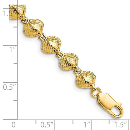 7 Zoll 14K Clam Muschel Armband