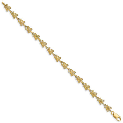 7.25 Zoll 14K Schildkröte Armband