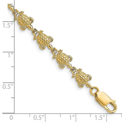 7.25 Zoll 14K Schildkröte Armband