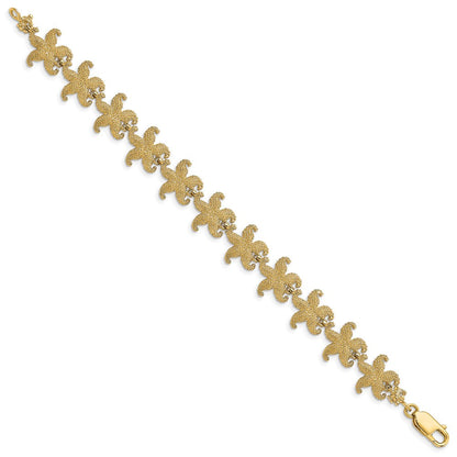 7.25 Zoll 14K Gewölbt Seestern Glieder Armband