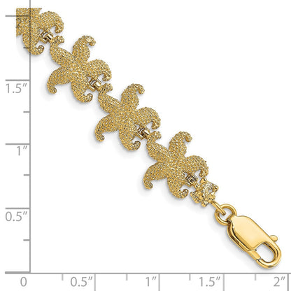 7.25 Zoll 14K Gewölbt Seestern Glieder Armband