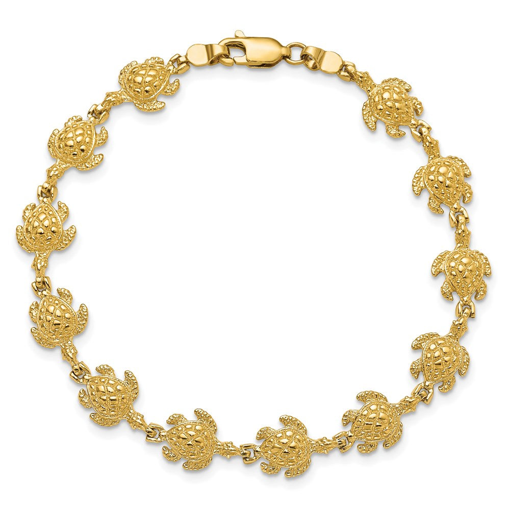 7 Zoll 14K Schildkröte Armband