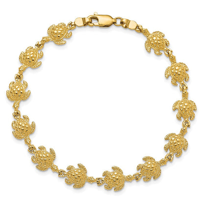 7 Zoll 14K Schildkröte Armband