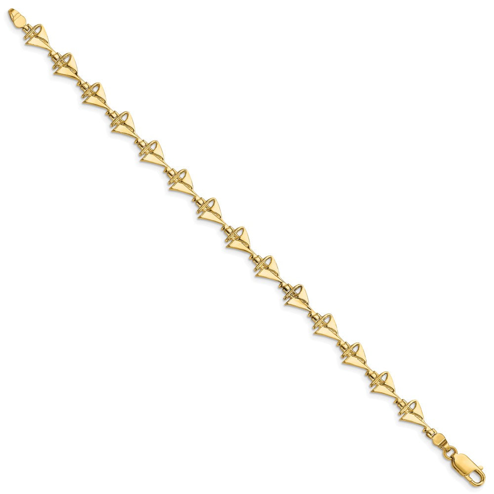 7 Zoll 14K Segelboot Armband