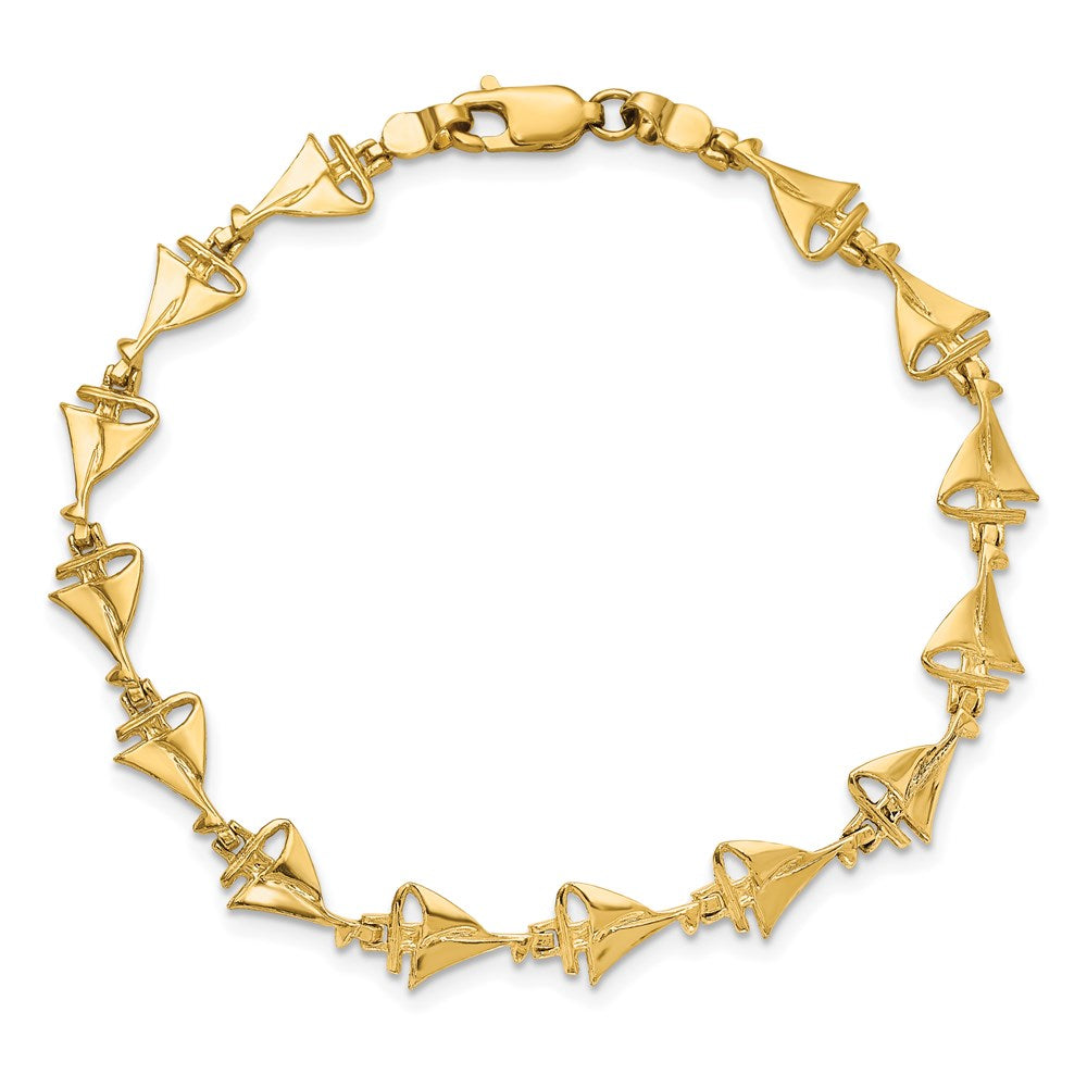 7 Zoll 14K Segelboot Armband