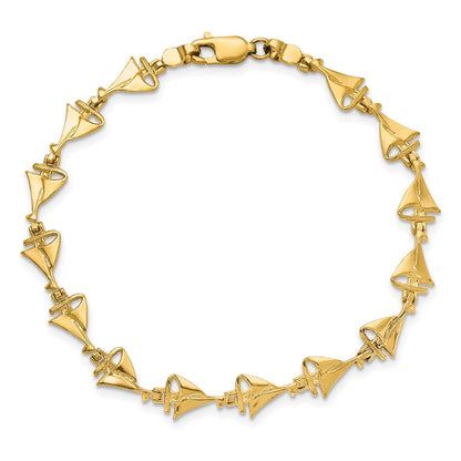 7 Zoll 14K Segelboot Armband