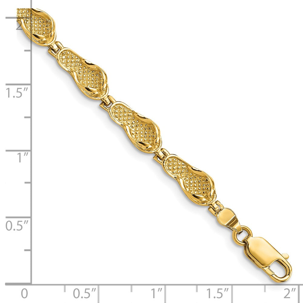 7 Zoll 14K Flip Flop Armband