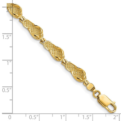 7 Zoll 14K Flip Flop Armband