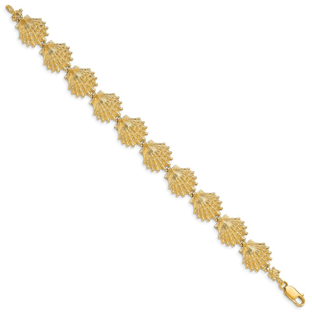 7 Zoll 14K Löwe Paw Muschel Armband