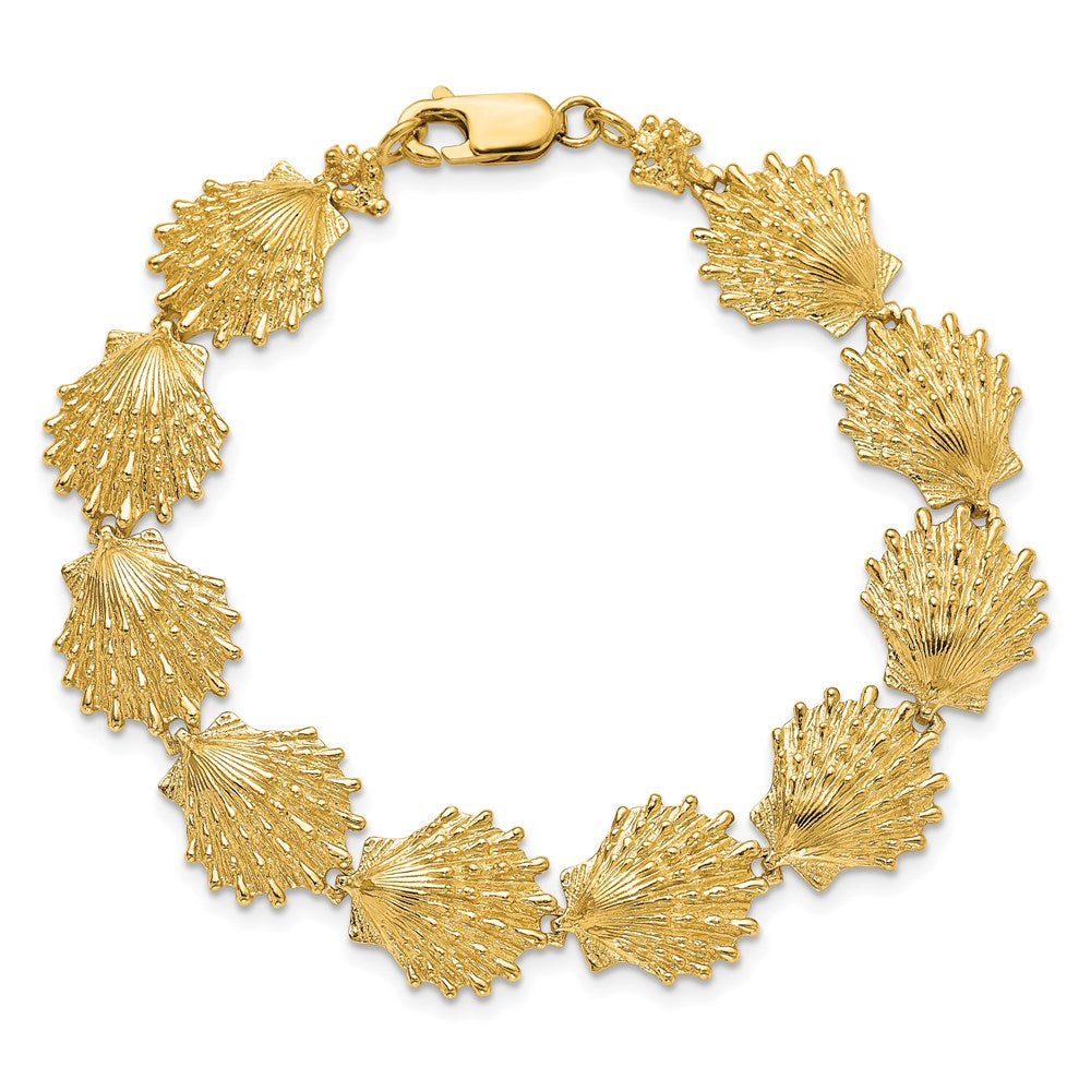 7 Zoll 14K Löwe Paw Muschel Armband