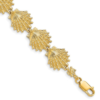 7 Zoll 14K Löwe Paw Muschel Armband
