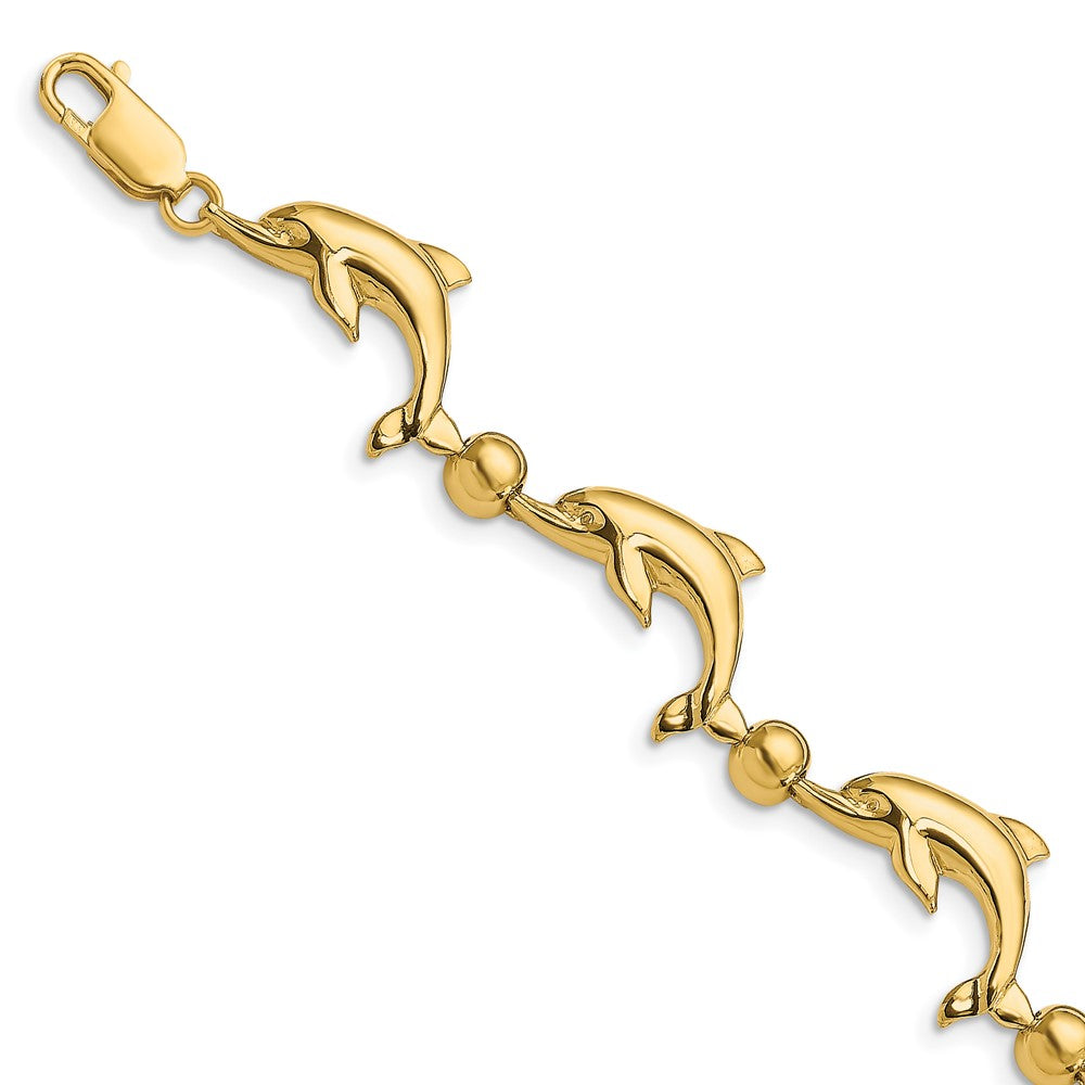 7.5 Zoll 14K Poliert Delfin Armband