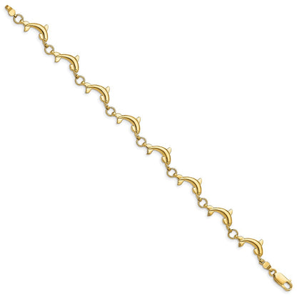 14K Poliert Delfin Armband
