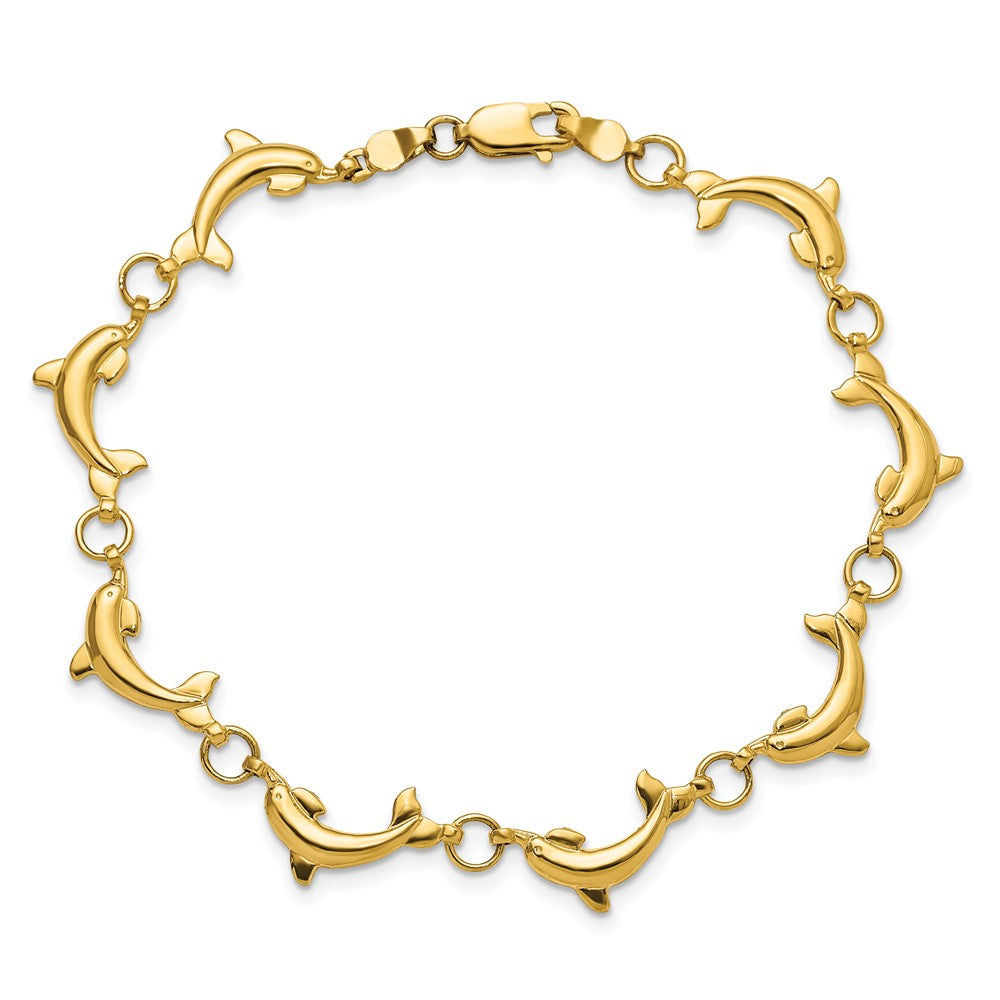14K Poliert Delfin Armband