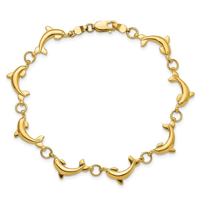 14K Poliert Delfin Armband