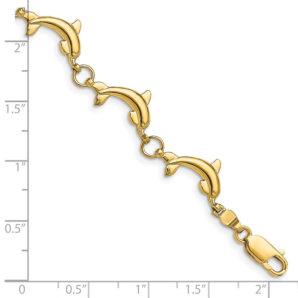 14K Poliert Delfin Armband