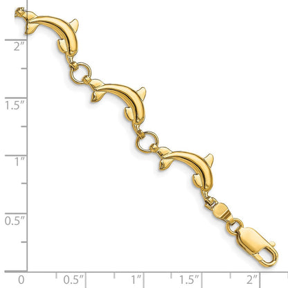 14K Poliert Delfin Armband