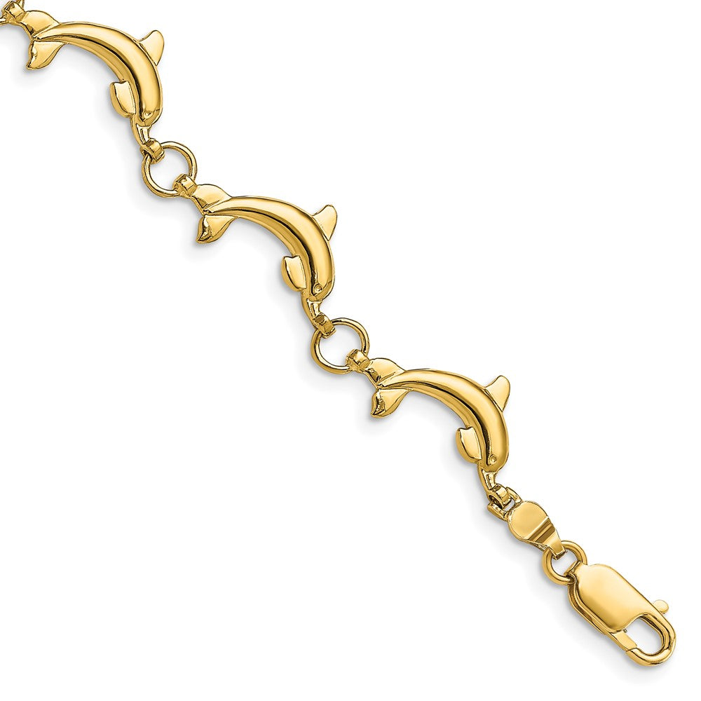 14K Poliert Delfin Armband