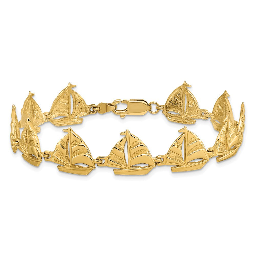 7.25 Zoll 14K Segelboot Armband