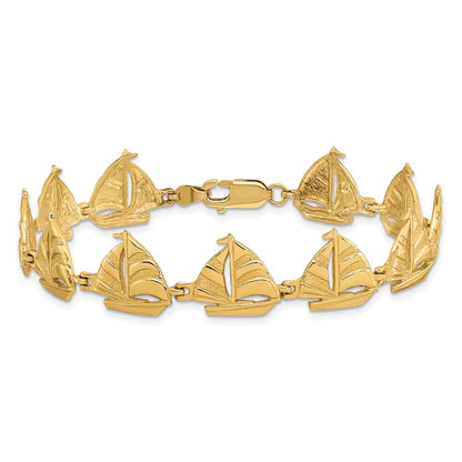 7.25 Zoll 14K Segelboot Armband