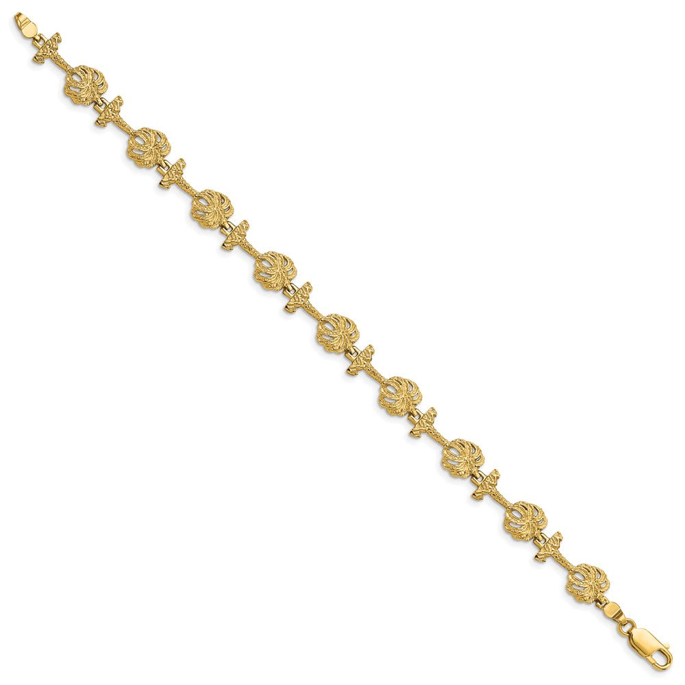 7.25 Zoll 14K Palme Baum Armband