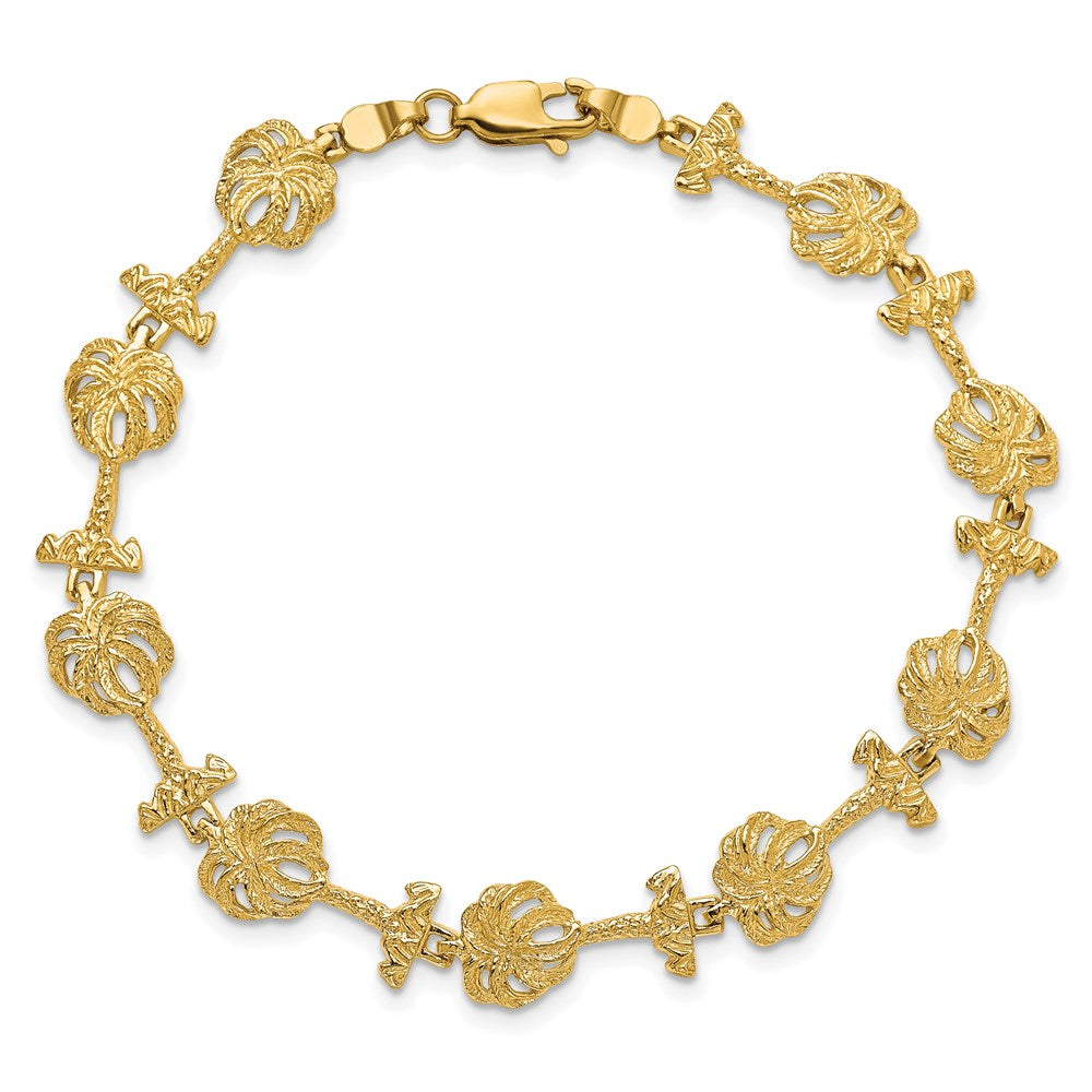 7.25 Zoll 14K Palme Baum Armband
