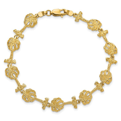 7.25 Zoll 14K Palme Baum Armband