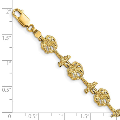 7.25 Zoll 14K Palme Baum Armband