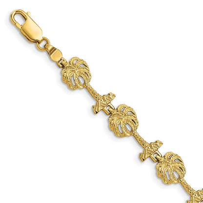 7.25 Zoll 14K Palme Baum Armband
