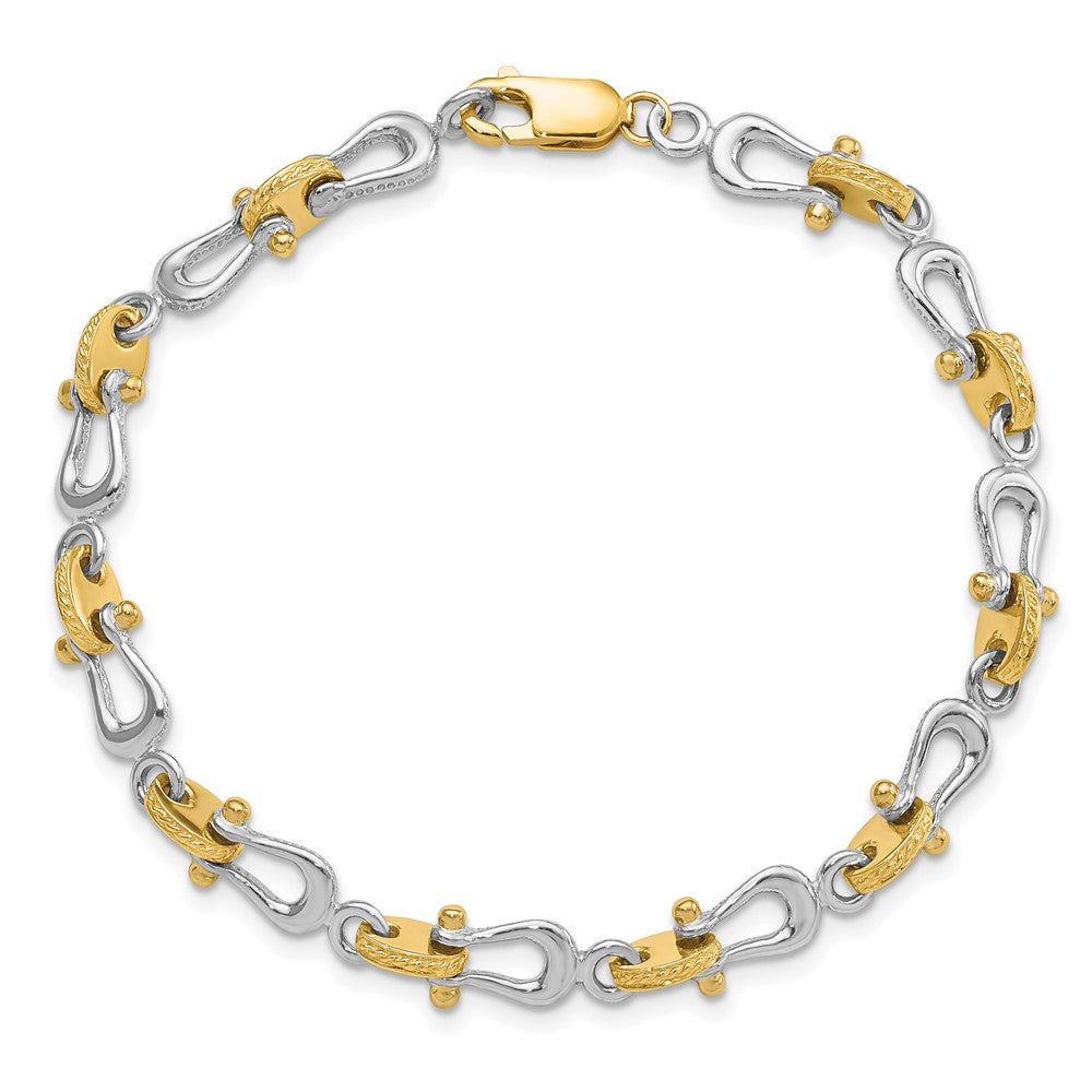 14K Bicolor Marine Glieder 7.5 Zoll Armband