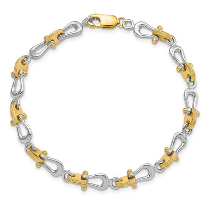 14K Bicolor Marine Glieder 7.5 Zoll Armband