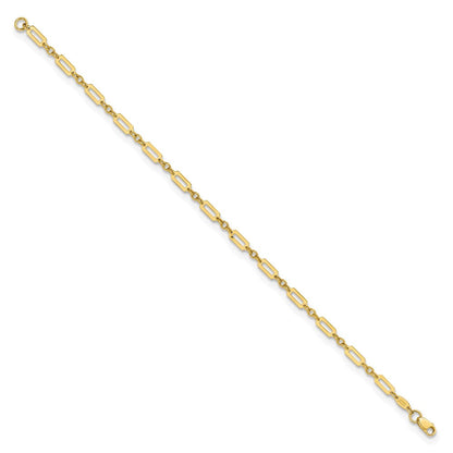 7.5 Zoll 14K Poliert Fantasie Rechteck Glieder 7.5 Zoll Armband