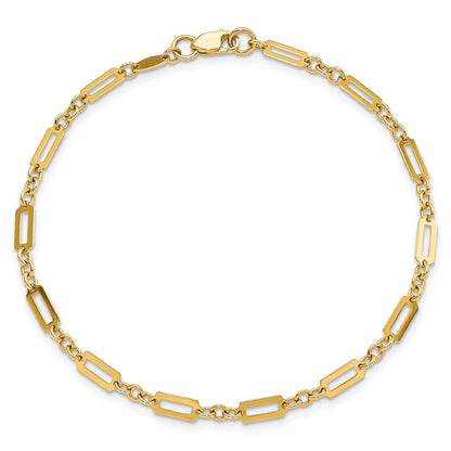 7.5 Zoll 14K Poliert Fantasie Rechteck Glieder 7.5 Zoll Armband