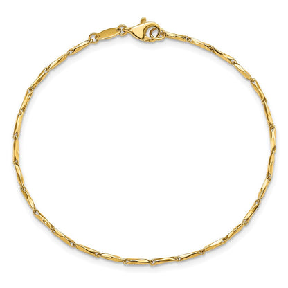 14K Gelbgold Poliert Fantasieglieder Gliederarmband