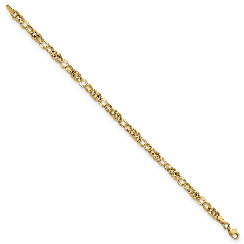 7.5 Zoll 14K Poliert Fantasieglieder 7.5 Zoll Armband