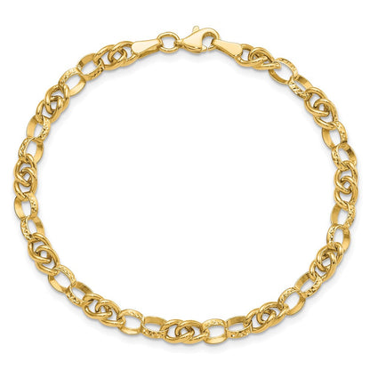 7.5 Zoll 14K Poliert Fantasieglieder 7.5 Zoll Armband