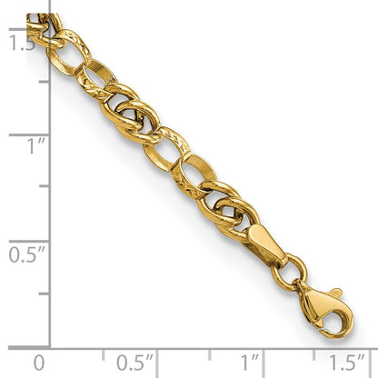 7.5 Zoll 14K Poliert Fantasieglieder 7.5 Zoll Armband