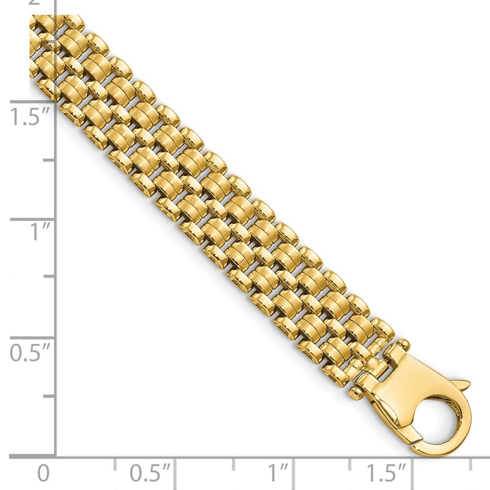 7.5 Zoll 14K Gebürstet und Poliert Korb Weave Muster 7.5 Zoll Armband