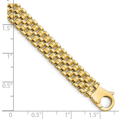 7.5 Zoll 14K Gebürstet und Poliert Korb Weave Muster 7.5 Zoll Armband