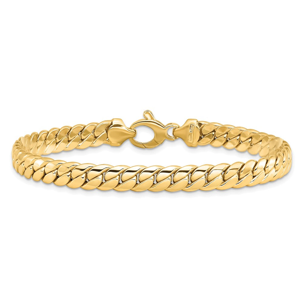 7.5 Zoll 14K Gelb Poliert Fantasieglieder Armband