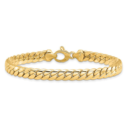 7.5 Zoll 14K Gelb Poliert Fantasieglieder Armband
