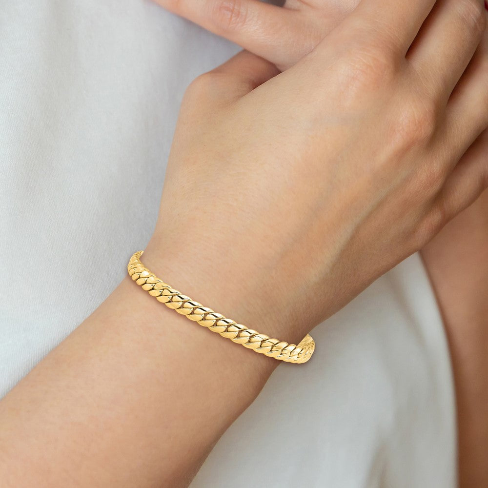 7.5 Zoll 14K Gelb Poliert Fantasieglieder Armband