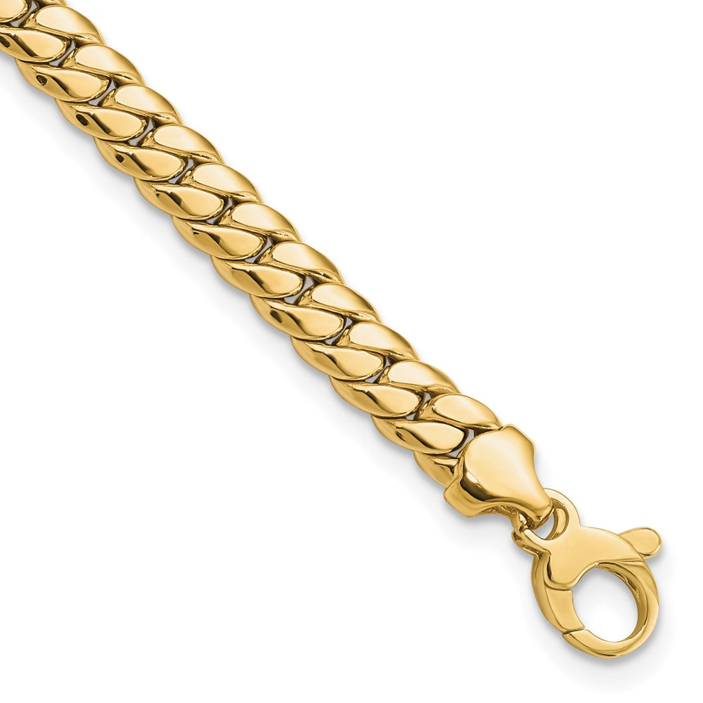 7.5 Zoll 14K Gelb Poliert Fantasieglieder Armband